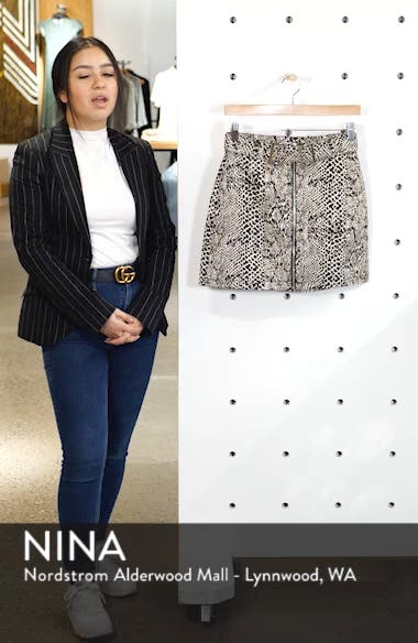 snake print skirt denim