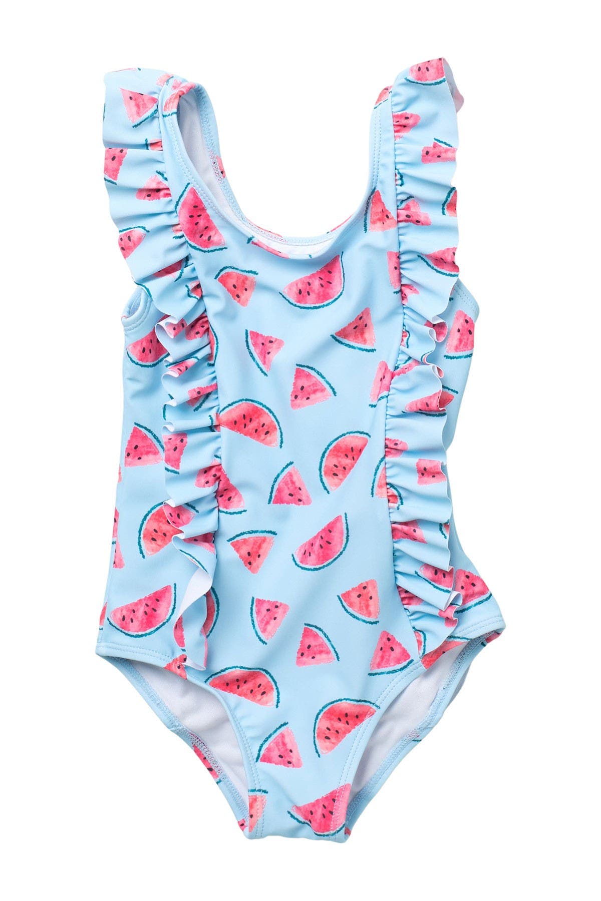 Andy & Evan Kids' Ruffle One-piece Swimsuit In Light Blue | ModeSens
