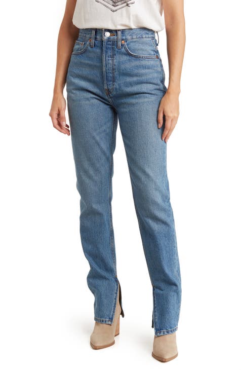 Super High Waist Zip Hem Skinny Jeans (Atomic)