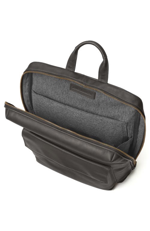 Johnston & Murphy Rhodes Water Repellent Leather Commuter Backpack In Black Full Grain