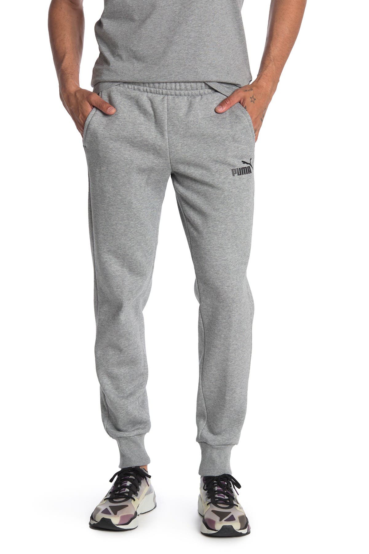 Puma Essential Logo Pants In Open Grey