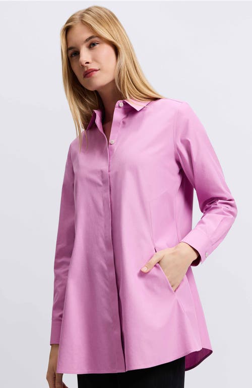 Foxcroft Cici Non-iron Tunic Blouse In Rose Quartz