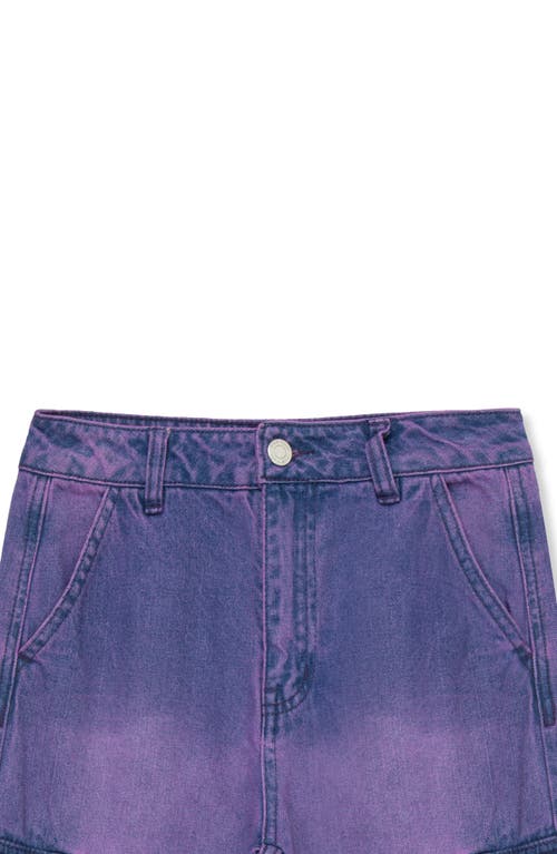 Shop Habitual Kids Kids' Overdyed Cargo Jeans In Purple