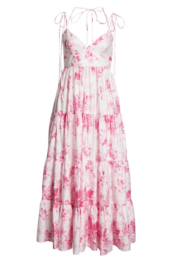 ERDEM ERDEM FLORAL PRINT STRAPPY TIERED DRESS 
