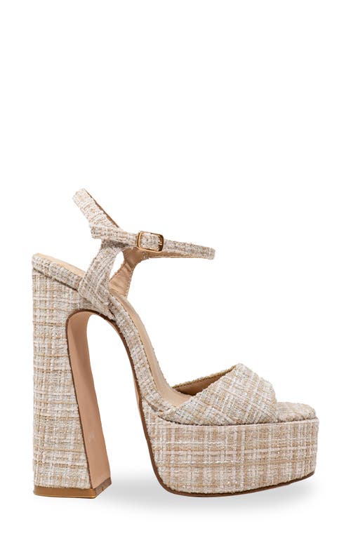 CHASE & CHLOE CHASE AND CHLOE TWEED PLATFORM SANDAL