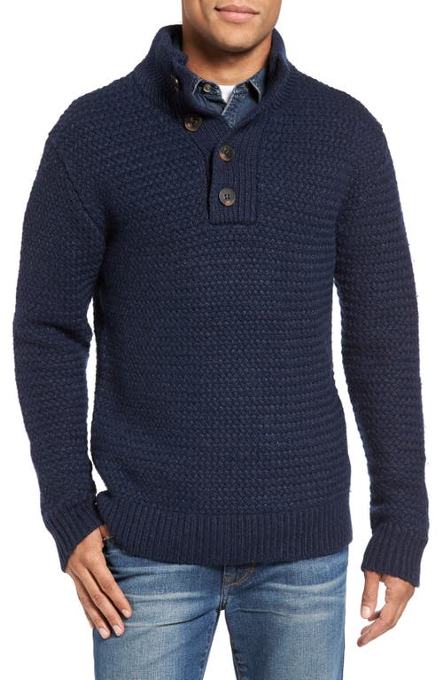 Military Henley Sweater in Navy