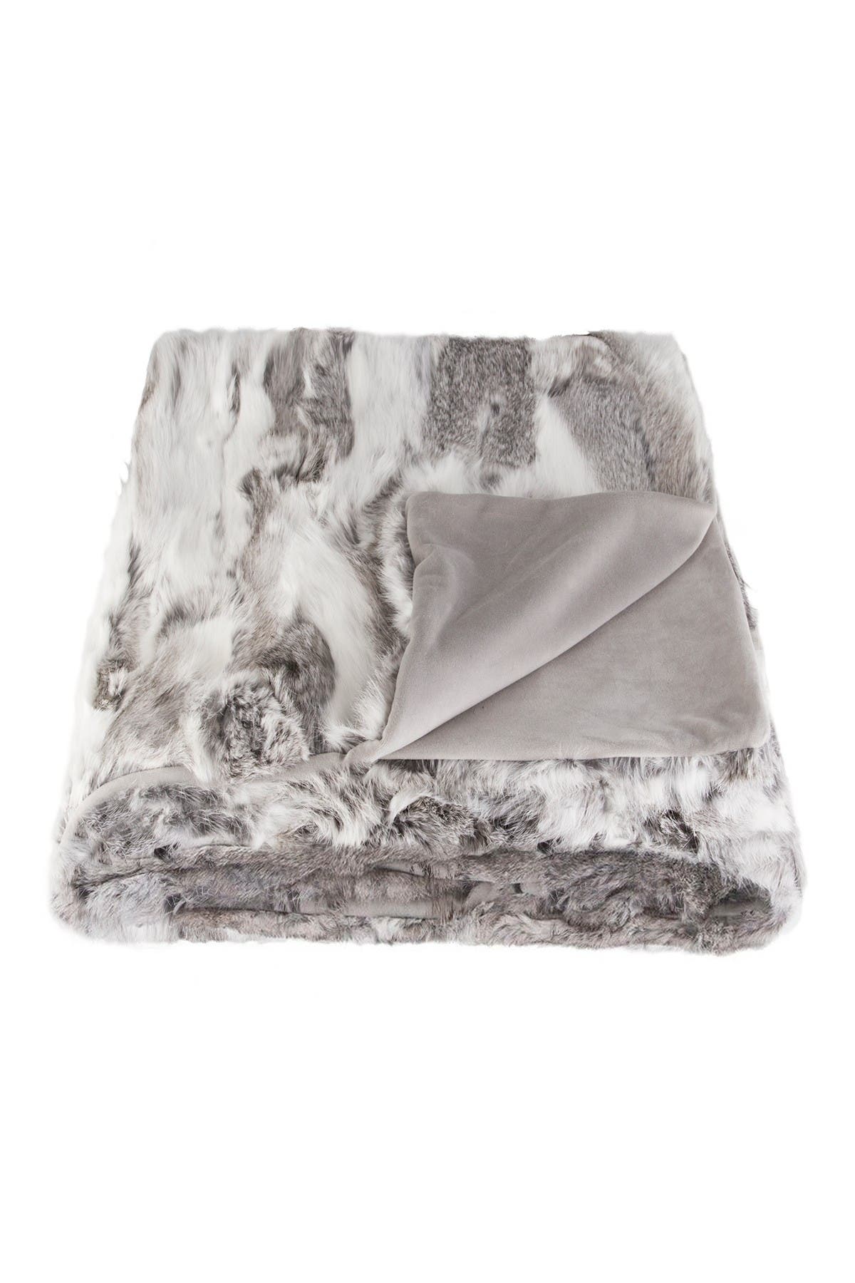 Natural Genuine Rabbit Fur Throw Blanket 50 X 60 Gray Nordstrom Rack