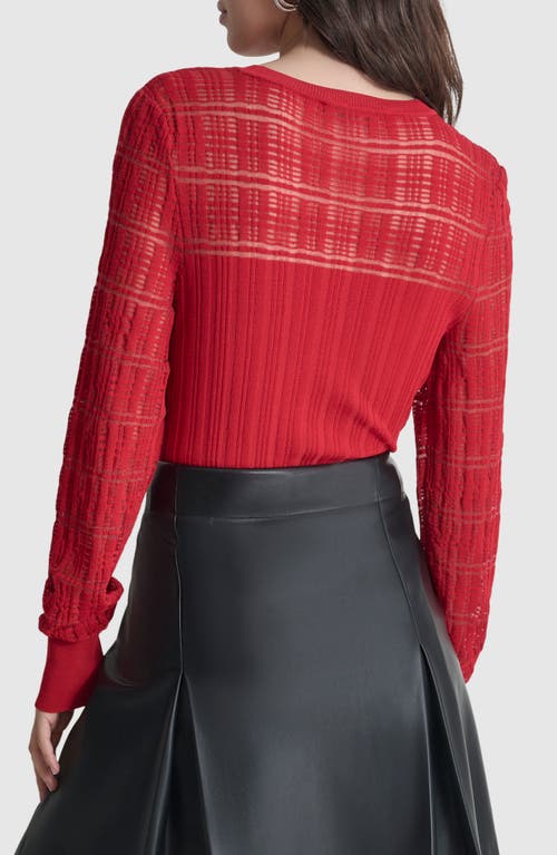 Shop Dkny Mix Rib Sweater In Red Light