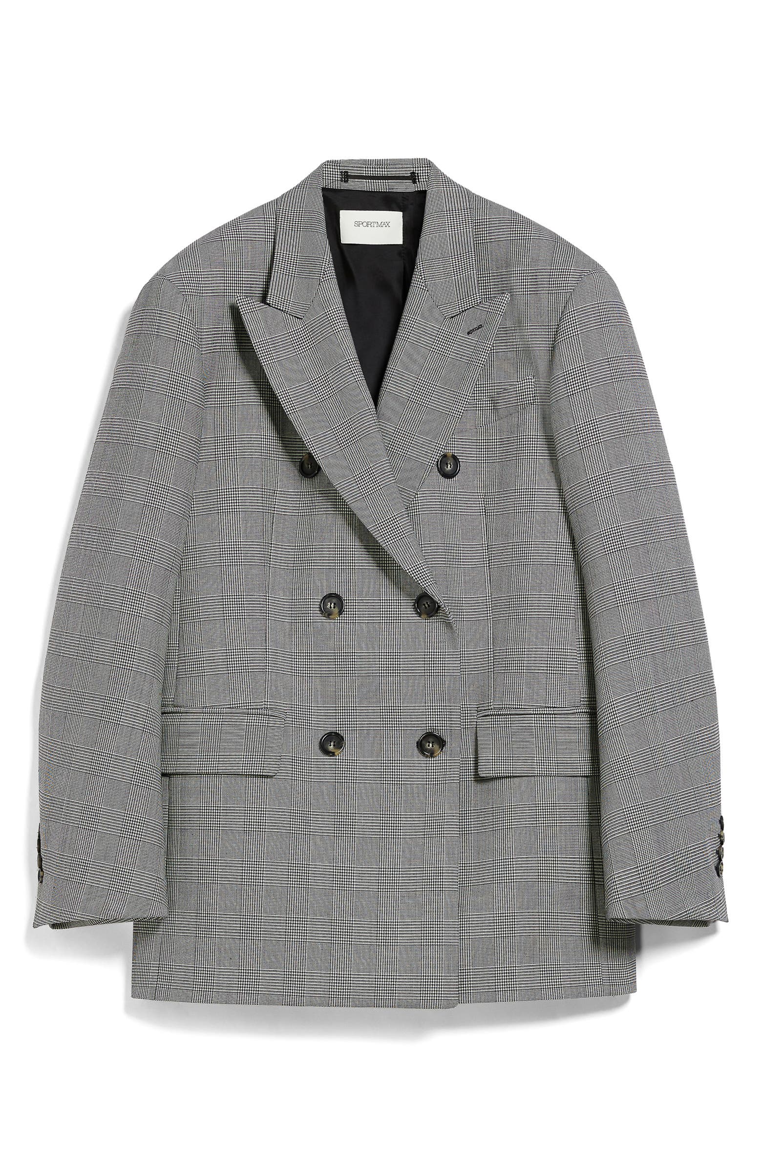 SPORTMAX Parco Prince of Wales Check Double Breasted Blazer | Nordstrom