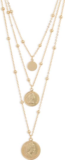 Sterling Forever Triple Medallion Layered Necklace | Nordstrom