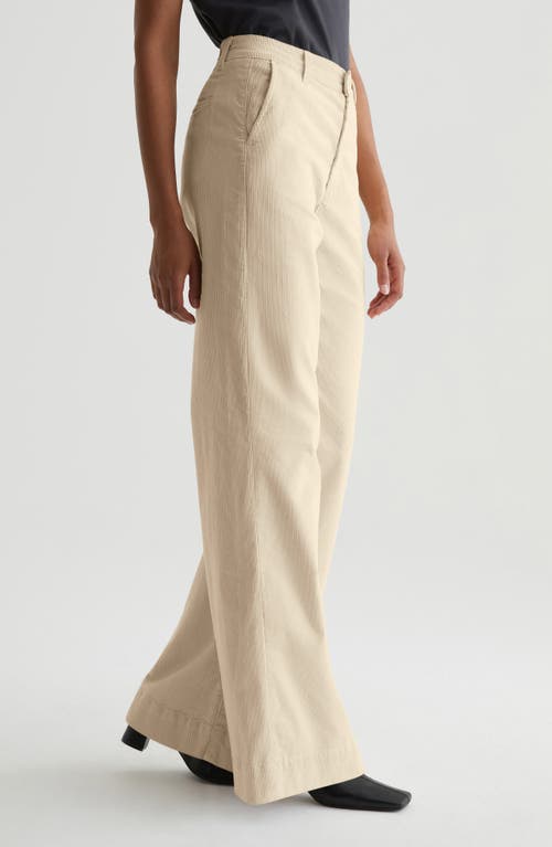 Shop Ag Deven Tailored High Waist Wide Leg Corduroy Pants In Opal Stone