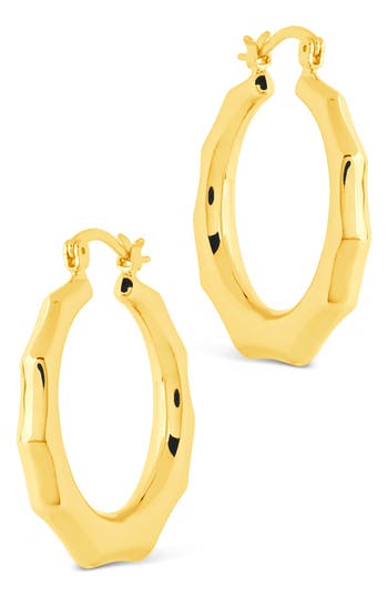 Sterling Forever Zia Door Knocker Hoop Earrings In Gold