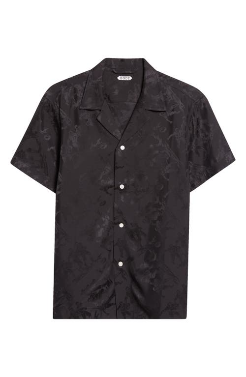 Shop Bode Football Jacquard Bowling Shirt In Black