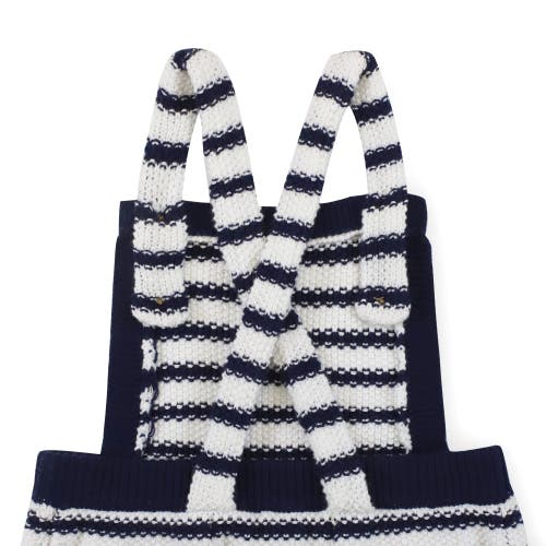 Shop Hope & Henry Baby Overall Sweater Romper, Infant In Navy And White Stripe