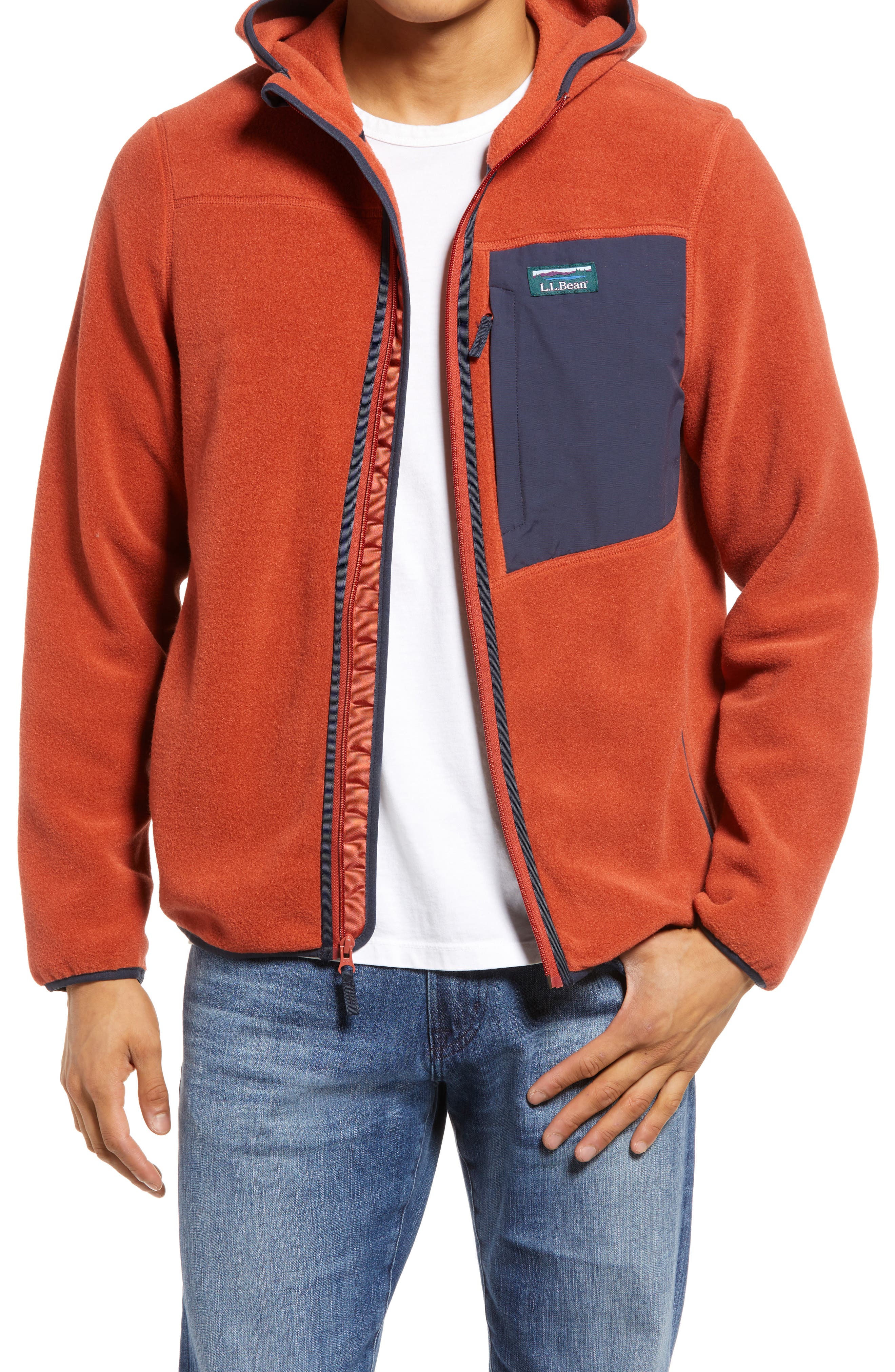 orange hooded jacket