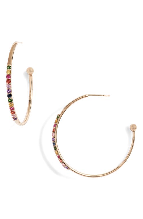 Anzie Cleo Rainbow Hoop Earrings In Gold