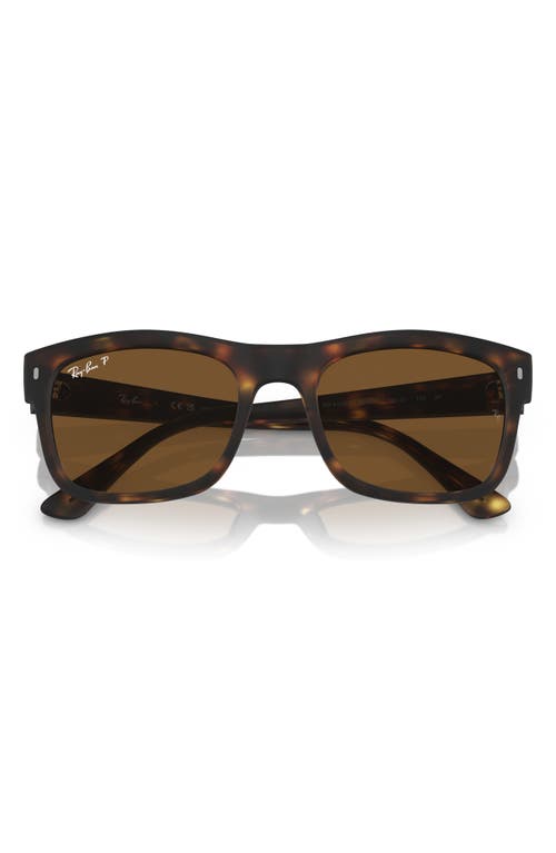 Ray-Ban 56mm Polarized Square Sunglasses in Matte Havana at Nordstrom