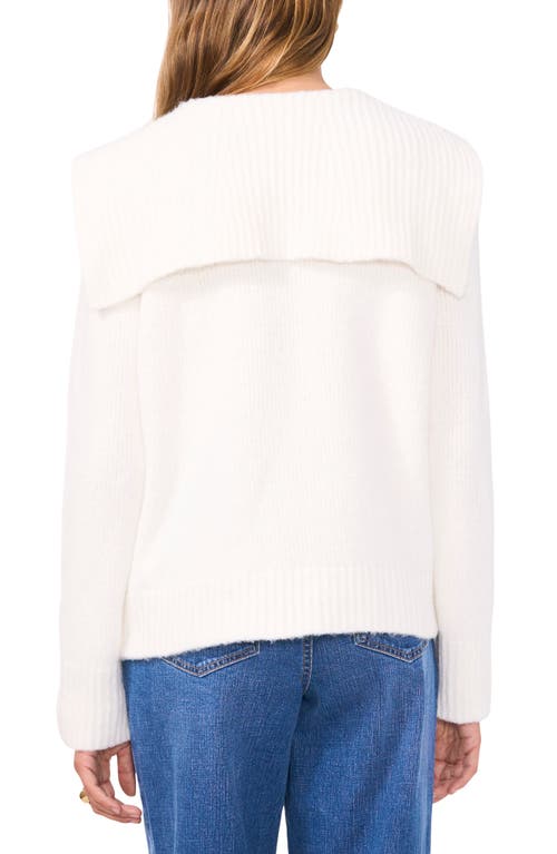 Shop 1.state Foldover Collar Cardigan In Antiq White