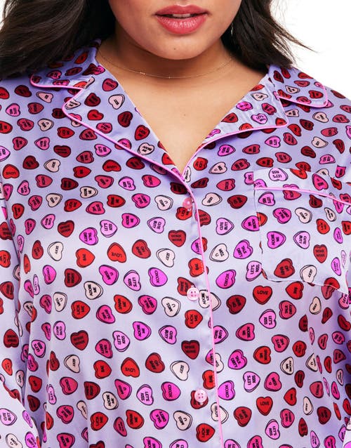 Shop Adore Me Sammi Pajama Set In Heart Purple