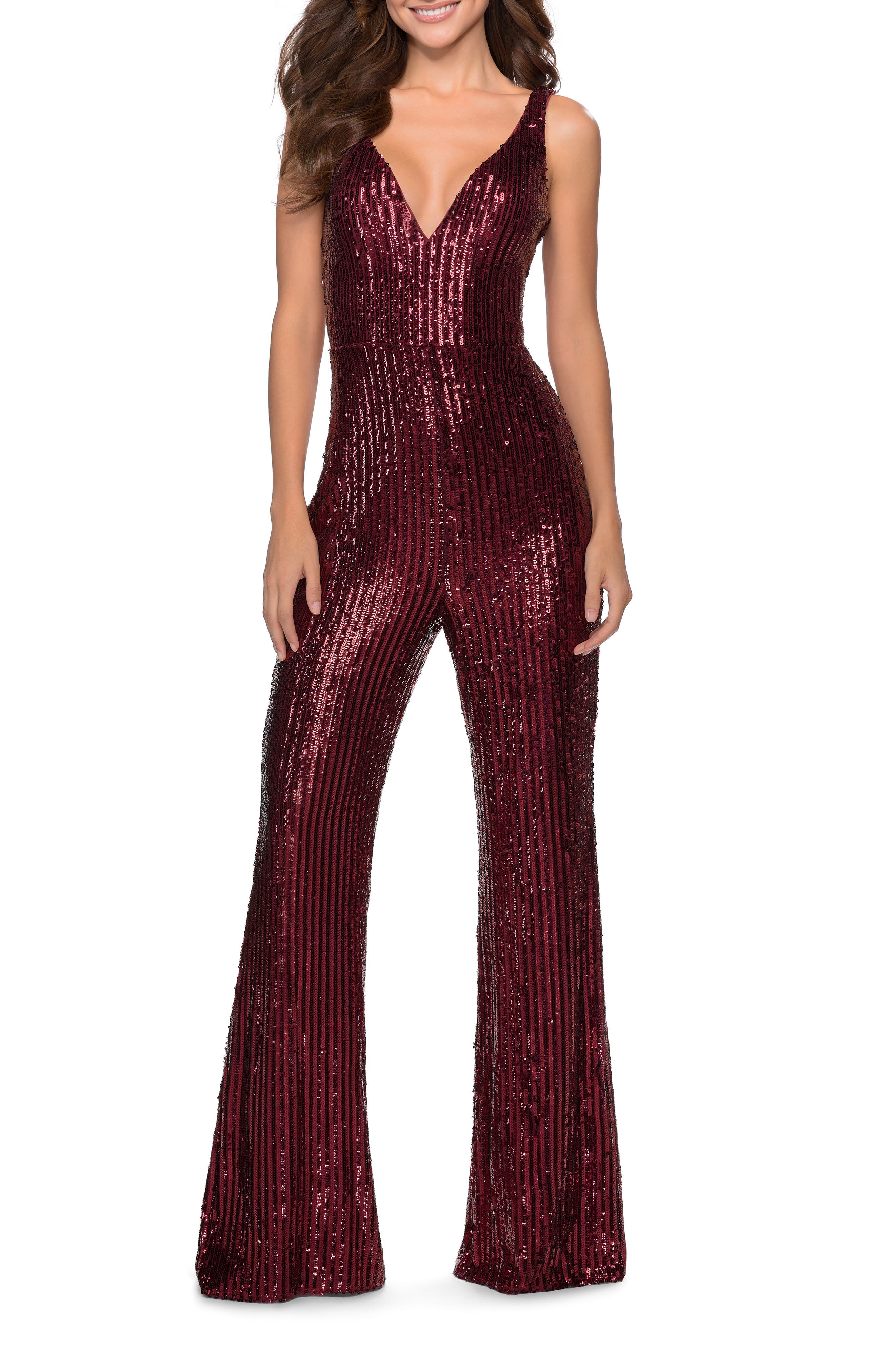 burgundy dress jumpsuit