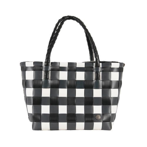 Shop Handed By Paris Recycled Plastic Tote Bag In Black Mix