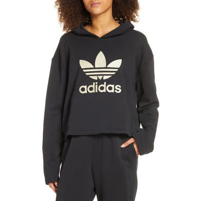 Adidas Originals Logo Applique Hoodie, Black