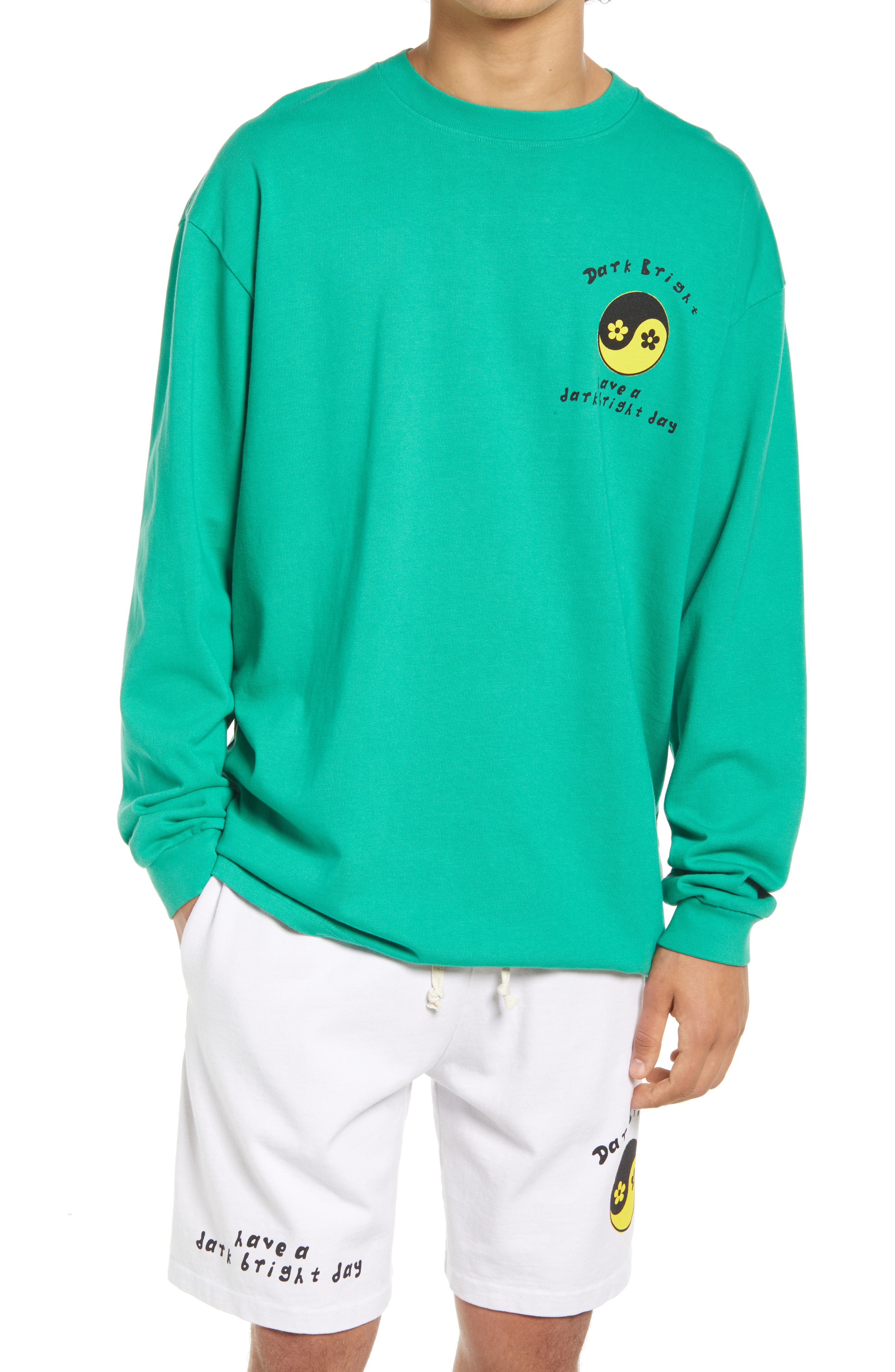 DARKBRIGHT Yin Yang Sweatshirt in Green at Nordstrom