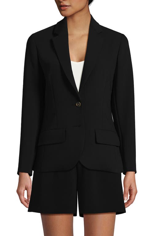 Shop Lands' End Crepe Blazer In Black