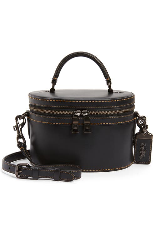 COACH Trail Leather Crossbody Bag, Main, color, BLACK
