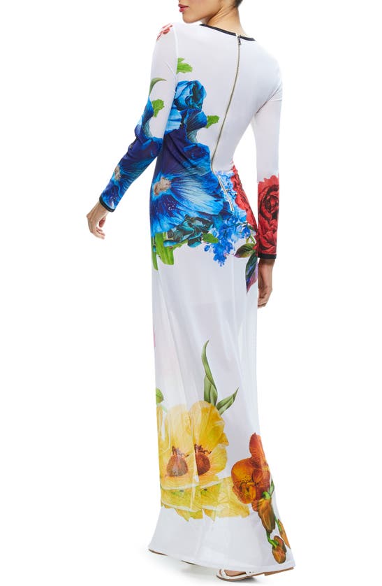 Shop Alice And Olivia Alice + Olivia Delora Floral Long Sleeve Maxi Dress In Le Parisien