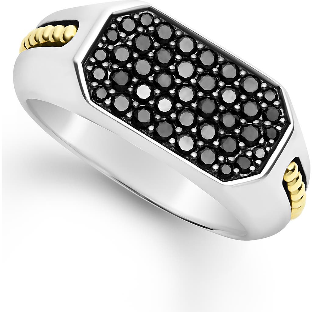Lagos Men's 18k Yellow Gold & Sterling Silver Anthem Black Diamond Cluster Ring In Black