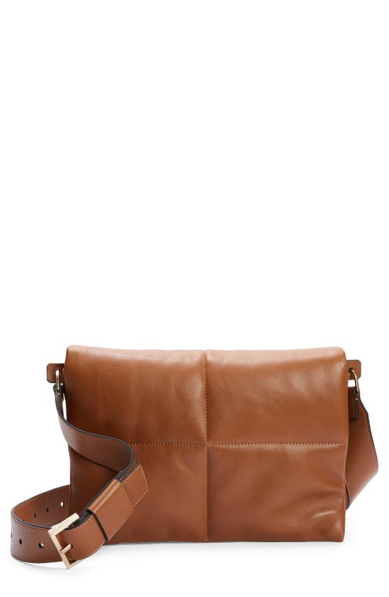 Allsaints Vittoria Quilted Leather Shoulder Bag In Sepia Brown