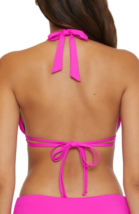 Shop Becca Color Code D-, Dd- & Ddd-cup Triangle Bikini Top In Vivid Pink