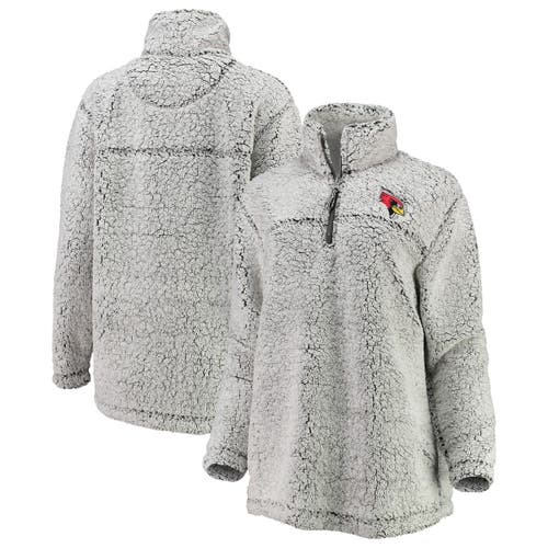 BOXERCRAFT Women's Gray Illinois State Redbirds Sherpa Super-Soft Quarter-Zip Pullover Jacket