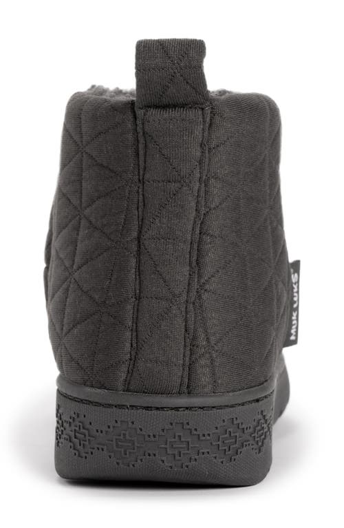 Muk Luks Avery Beth Faux Fur Slipper Bootie In Dark Grey