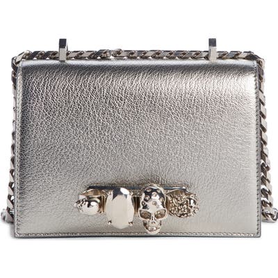 Alexander Mcqueen Small Metallic Leather Crossbody Bag - Metallic