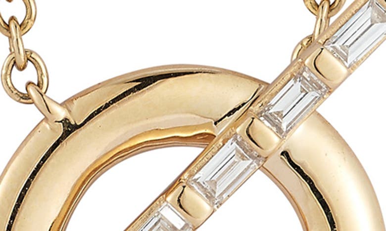 Shop Dana Rebecca Designs Sadie Pearl Baguette Diamond Toggle Pendant Necklace In Yellow Gold