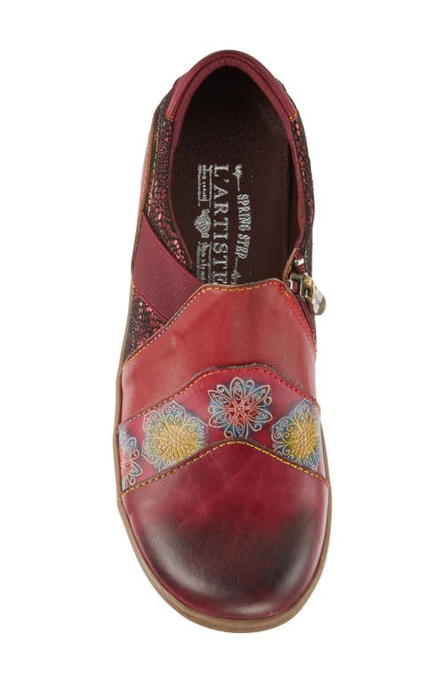L'artiste By Spring Step Lata Flat In Cabernet Multi