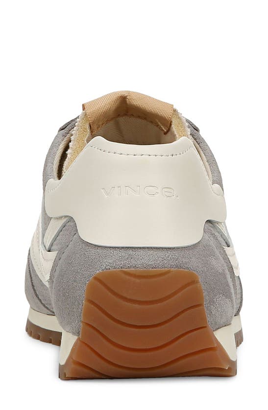 Vince Oasis Mixed Leather Retro Sneakers In Fog Grey