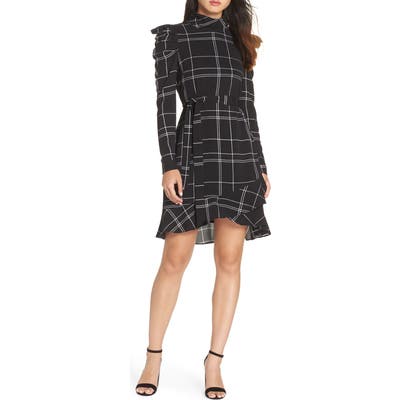 Julia Jordan Long Sleeve Crepe Dress, Black
