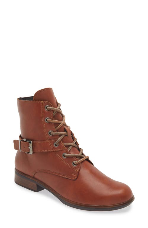 Shop Naot Alize Zip Combat Boot In Brown Peanut Leather