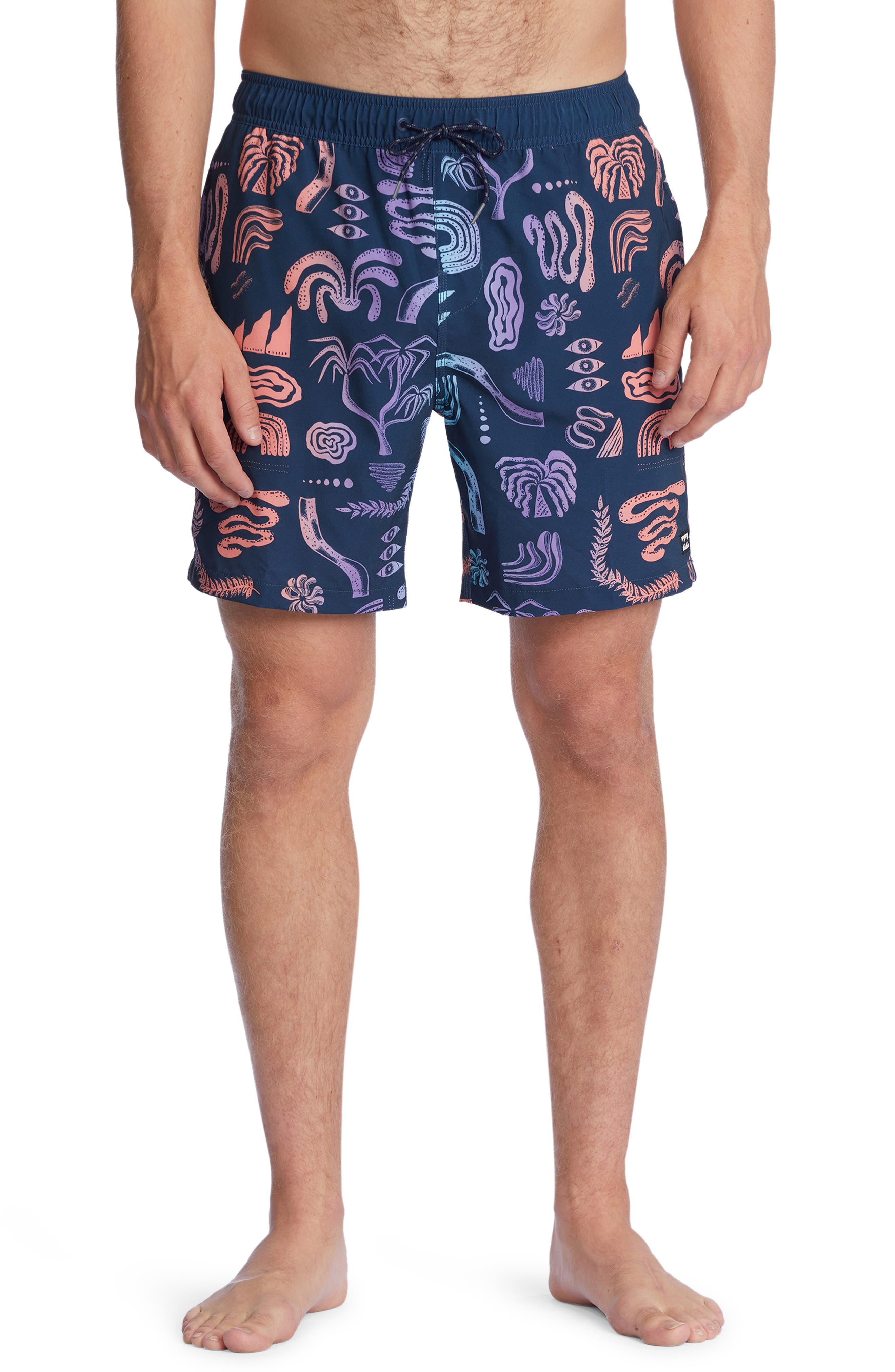 TO-JP Womens 3D Printing Beach Shorts Square Pattern Swim Trunks