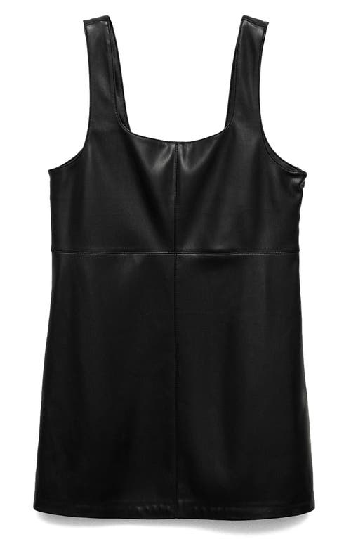 Shop Mango Faux Leather Sleeveless Minidress In Black