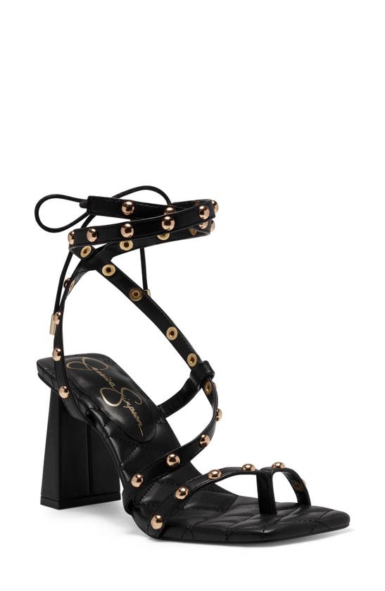 Jessica Simpson Zayve Ankle Tie Sandal In Black