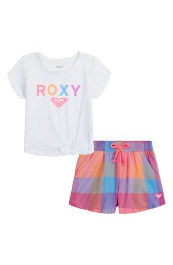 Roxy Graphic T-shirt & Shorts Set In Pink
