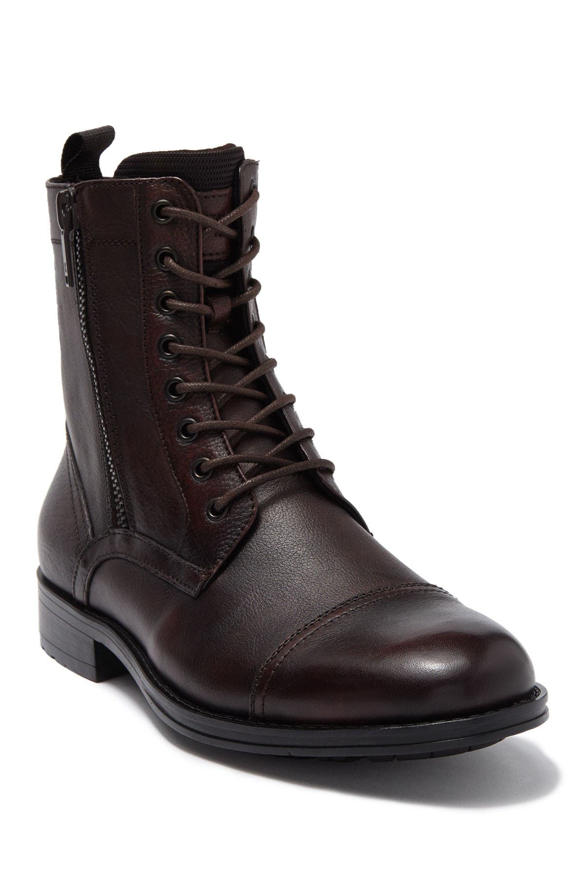side zip leather boots