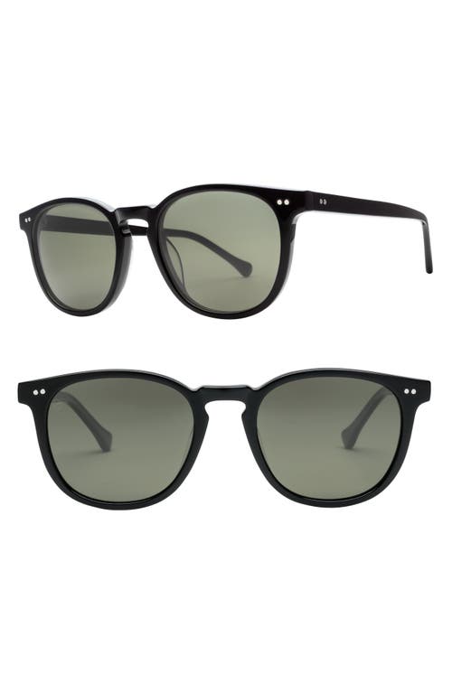Oak 58mm Round Sunglasses in Gloss Black/Grey