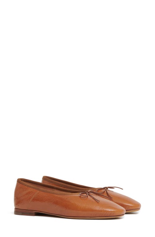 Shop Mansur Gavriel Dream Ballerina Flat In Caramel