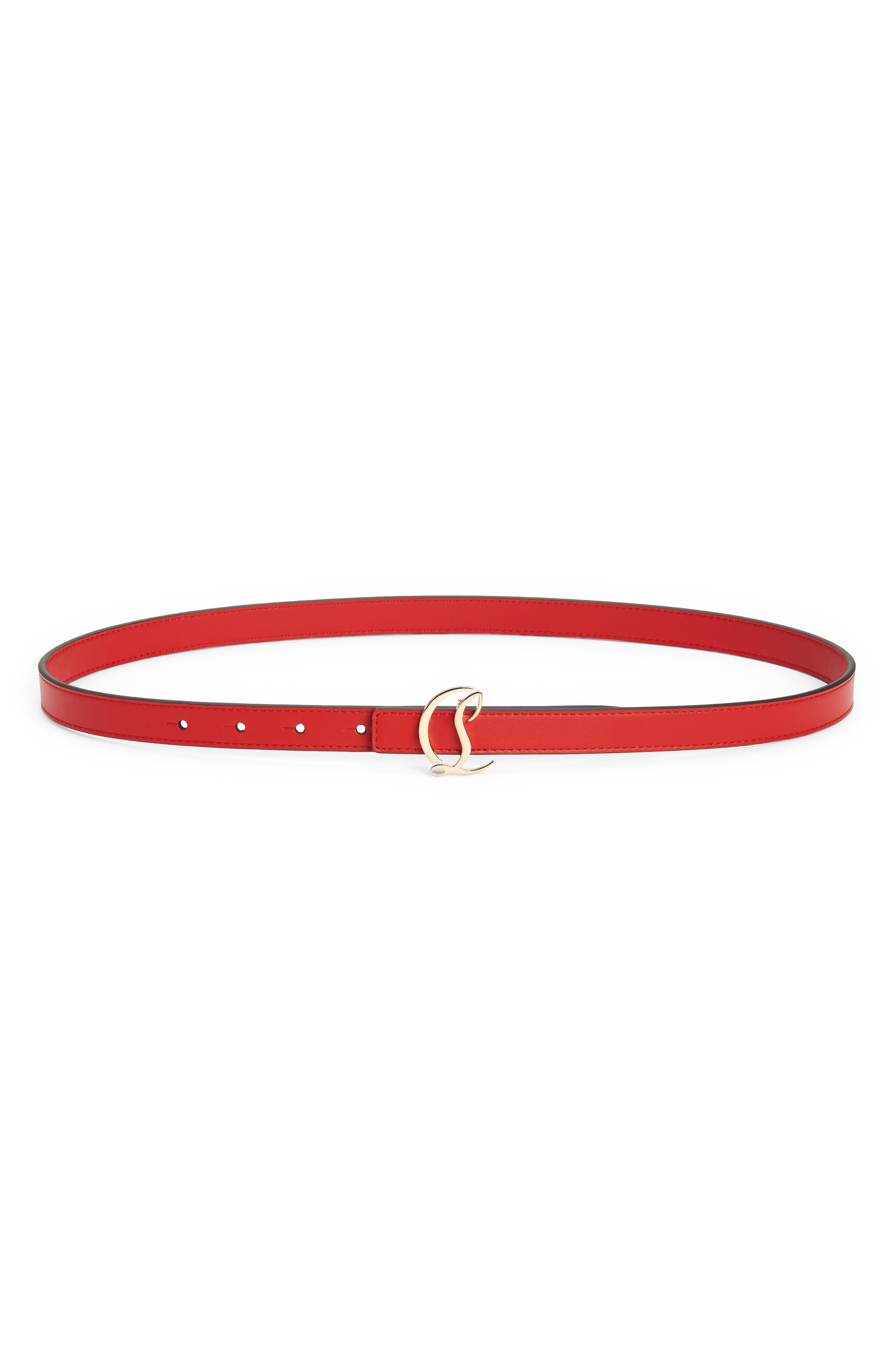 red designer belt