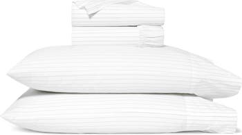 Boll and branch Percale Simple Stripe selling Sheet Set Dune NWT